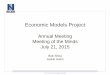 Economic Models Project Presentation 21Jul15 pdf