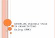 Enhancing business value in organizations using OPM3