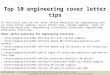 Top 10 engineering cover letter tips