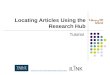 Locating articles using the research hub