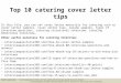 Top 10 catering cover letter tips