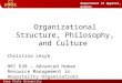 Iowa State University - Organizational Culture Presentation (Christina Lesyk, PhD student)