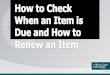 How to renew an item