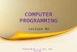 COMPUTER PROGRAMMING UNIT 1 Lecture 2