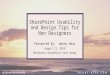 SharePoint Usability and Design Tips for Non Designers