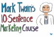 Mark Twain's 10-Sentence Marketing and Personal Branding Course