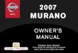 2007 MURANO OWNER'S MANUAL