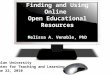 Finding and Using OER