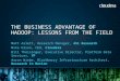 The Business Advantage of Hadoop: Lessons from the Field – Cloudera Summer Webinar Series: 451 Research