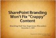 Branding Wont Fix Crappy Content - SharePoint User Experience Discussion