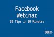 Increase Sales with Facebook - 30 Tips in 30 Minutes