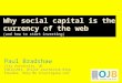 Blogs, social capital and social media optimisation