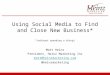 Social Media Crash Course - Puget Sound Business Journal Seminar Series