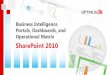 Business Intelligence, Portals, Dashboards and Operational Matrix with SharePoint 2010