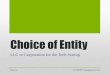 Choice of Entity for Startups by Huan Le
