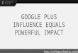 Google plus influence equals powerful impact