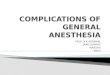 Complications of general anesthesia