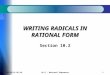 writing radicals in rational form