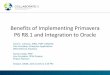 Benefits of implementing primavera p6 r8.1 and integration to oracle ppt