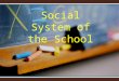 Social system of a school