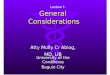 Lec 1 - Gen Considerations