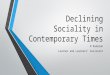 My Publications Decline of Sociality Fatima College Seminar