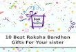Raksha Bandhan Gifts for Sister