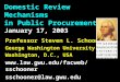 Domestic Review Mechanisms in Public Procurement January 17, 2003 Professor Steven L. Schooner George Washington University Washington, D.C., USA 