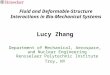 Fluid and Deformable-Structure Interactions in Bio-Mechanical Systems Lucy Zhang Department of Mechanical, Aerospace, and Nuclear Engineering Rensselaer