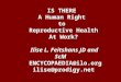 IS THERE A Human Right to Reproductive Health At Work? Ilise L. Feitshans JD and ScM ENCYCOPAEDIA@ilo.org ilise@prodigy.net