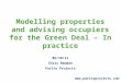 Www.parityprojects.com Modelling properties and advising occupiers for the Green Deal – In practice 06/10/11 Chris Newman Parity Projects