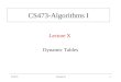 CS 473Lecture X1 CS473-Algorithms I Lecture X Dynamic Tables