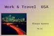 Work & Travel USA Olesya Guseva Ph-53. Contents  What is W&T USA?  Culture chock  Living and working in the USA  Traveling and going back