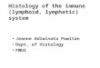 Jeanne A Pawitan Histology of the immune (lymphoid, lymphatic) system Jeanne Adiwinata Pawitan Dept. of Histology FMUI