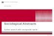 Sociological Abstracts Author search with composite name University Library next = click