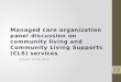 Managed care organization panel discussion on community living and Community Living Supports (CLS) services October 29-30, 2014 1