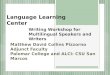 Language Learning Center Writing Workshop for Multilingual Speakers and Writers Matthew David Collins Pizzorno Adjunct Faculty Palomar College and ALCI: