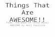 Things That Are AWESOME!! From: The Book of (Even More) AWESOME by Neil Pasricha