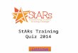 StARs Training Quiz 2014 Continue. How much do you know about your Students’ Union? Click on the answer you think is right 1.Worcester Students’ Union
