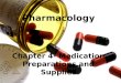 Pharmacology Mrs. Holmes Chapter 4- Medication Preparations and Supplies Pharmacology