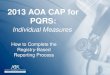 2013 AOA CAP for PQRS: Individual Measures How to Complete the Registry-Based Reporting Process