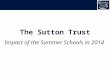The Sutton Trust Impact of the Summer Schools in 2014