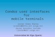 Condor user interfaces for mobile terminals Javier Vales Alonso (jvales@delta.ait.uvigo.es) Javier González Castaño (javier@ait.uvigo.es) Universidad de