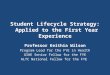 Student Lifecycle Strategy: Applied to the First Year Experience Professor Keithia Wilson Program Lead for the FYE in Health GIHE Senior Fellow for the
