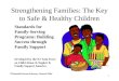 1 Strengthening Families: The Key to Safe & Healthy Children Standards for Family-Serving Programs: Building Success through Family Support Developed by