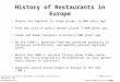 Restaurant Operations Management: Principles and Practices© 2006 Pearson Education, Inc. Ninemeier/HayesUpper Saddle River, NJ 07458 History of Restaurants
