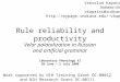 1 Rule reliability and productivity Velar palatalization in Russian and artificial grammar Vsevolod Kapatsinski Indiana University vkapatsi@indiana.edu