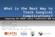 What is the Best Way to Track Surgical Complications? Jacques X. Zhang, B.Sc. Diana Song, MD Julie Bedford, RN, MSN Douglas J. Courtemanche, MD, MS, FRCSC
