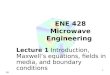 RS 1 ENE 428 Microwave Engineering Lecture 1 Introduction, Maxwell’s equations, fields in media, and boundary conditions