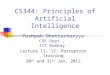 CS344: Principles of Artificial Intelligence Pushpak Bhattacharyya CSE Dept., IIT Bombay Lecture 11, 12: Perceptron Training 30 th and 31 st Jan, 2012